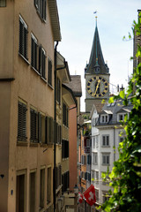 Fototapeta na wymiar St. Peter's Church, Zurich