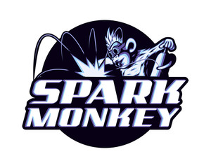 Cool welder monkey worker spark logo - 94879529