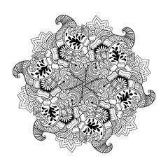 Round element for coloring book. 