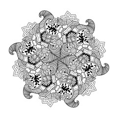 Round element for coloring book. 