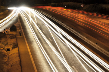 Night traffic on a highway
