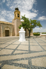 Palos Crew Monument in front of San Jorge M‡rtir, The Church of Saint George Martyr, where Christopher Columbus and sailors prayed, received communion and departed August 3, 1492, Palos de la Frontera, Huelva, Southern Spain.