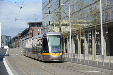 Fototapeta na wymiar Tram in Dublin