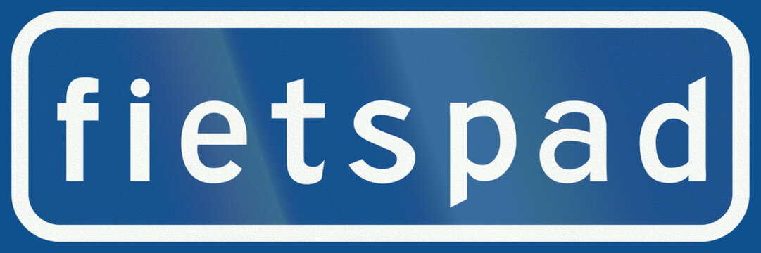 Netherlands road sign G13 - Optional cycle path, fietspad means cycle path