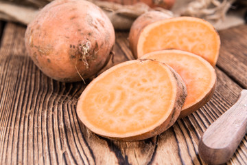 Fototapeta na wymiar Raw Sweet Potato