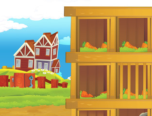 Cartoon scene - background - illustration for the children