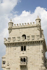 Fototapeta na wymiar The Belem Tower, a UNESCO World Heritage Site, in Lisbon/Lisboa Portugal