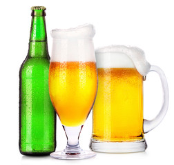 Set of different alcoholic drinks and cocktails