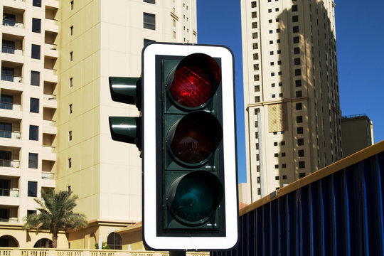 Traffic Light In Dubai, Road Lights,