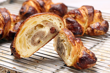 Croissant stuffed with poppy seeds