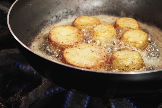 Potatoes Frying In Pan