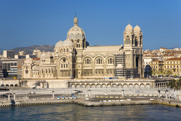 Fototapeta na wymiar Notre Dame de la Garde, Marseille, Provence, France on the Mediterranean Sea