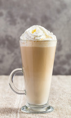 Latte coffee on table