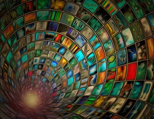 Tunnel of images

This image is entirely my own creation, from my own images and is legal for me...
