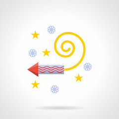 Fireworks rocket colorful flat vector icon