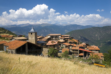 Cal Rill medieval villages in Pyrenees Mountains, near La Seu d'Urgell, Cataluna, and Ansovell, province of Lleida, off N-260 Road, Spain, Europe