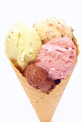 fresh ice cream in cone