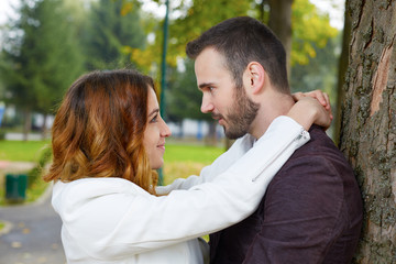 Fototapeta premium Couple in the autumn park