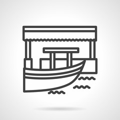 Floating market  simple line vector icon