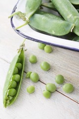 fresh garden peas in pod