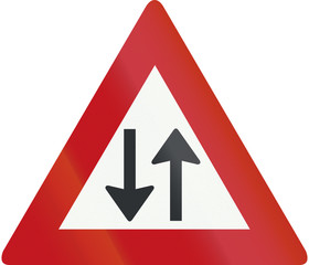 Netherlands road sign J29 - Two-way traffic