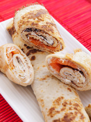 Salmon wraps with cheese