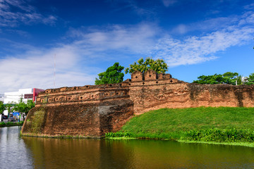 Fototapeta na wymiar Chiang Mai, Thailand Ancient City Wall