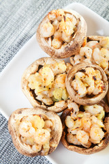 Mushrooms stuffed with shrimps