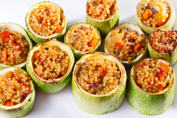 Zucchini stuffed with couscous
