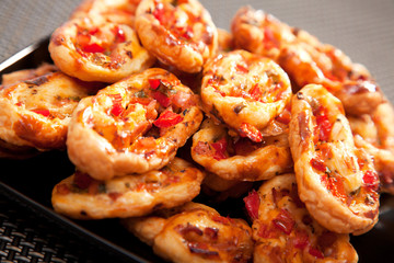 Pasty with red peppers, chese and eggs