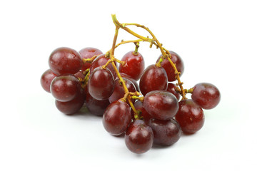 Red grapes isolated on white background