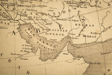 アンティークの世界地図　ペルシャ湾