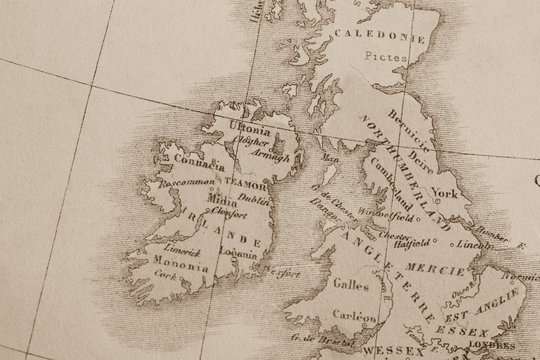 アンティークの世界地図　イギリス