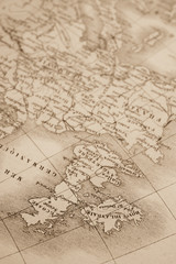 Obraz premium アンティークの世界地図 イギリス 