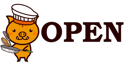 OPEN,CLOSEDを知らせる動物シリーズ