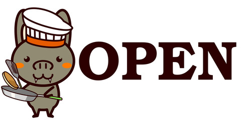 OPEN,CLOSEDを知らせる動物シリーズ