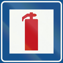 Dutch information road sign - Fire extinguisher