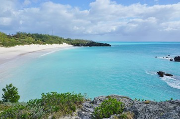 Obraz premium Beautiful Horseshoe Bay beach in Southampton, Bermuda