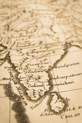 アンティークの世界地図　インド