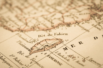 アンティークの世界地図　台湾