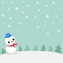 snowman on christmas day wish card