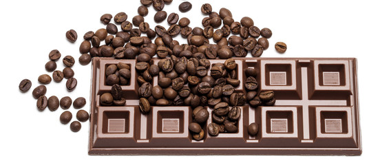 Milk chocolate bar with coffee beans letterbox