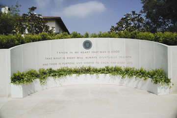 Memorial with Reagan quotation at the Ronald W. Reagan Presidential Library