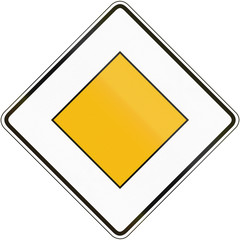A German regulatory road sign: Priority road