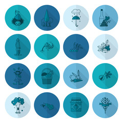 Set of Flat Autumn Icons