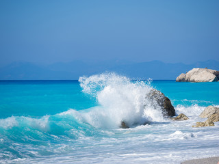 Kathisma Beach, Lefkada Island in Ionian Sea