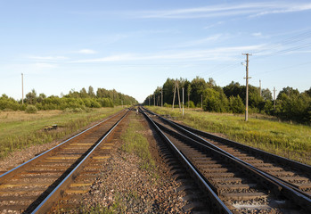 Fototapeta na wymiar rails in the summer