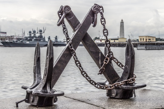 sea anchor on the waterfront