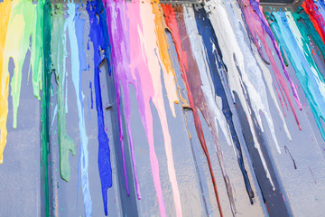 Many colours splash dripping and spilling for wall background