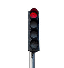 Red color on the traffic light..